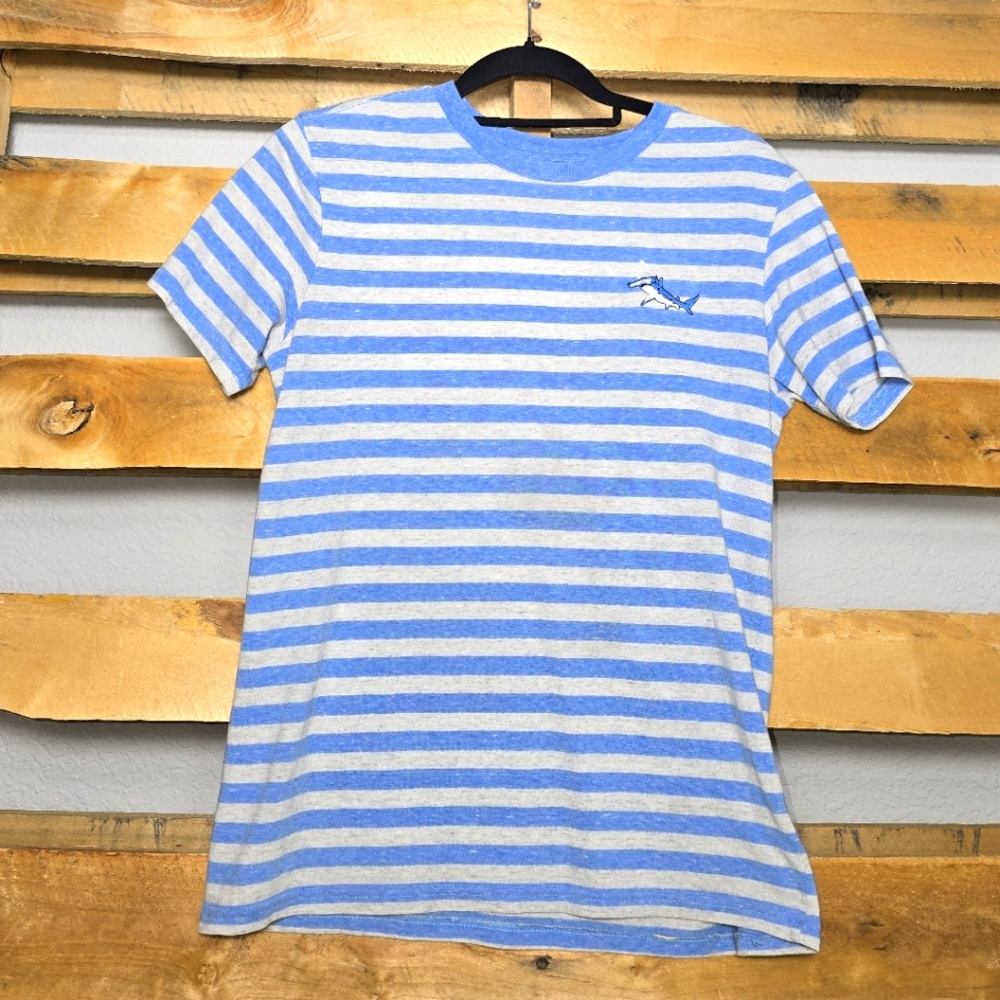 Blue and Gray Striped T-Shirt Size:L